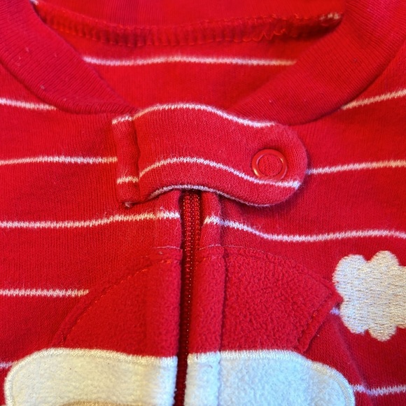 Baby Holiday One Piece Footed Zip Up Sleeper 6 Months EUC Santa Holiday - Picture 6 of 13